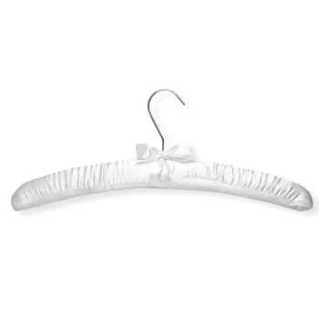 

White Color Pastel Satin Padded Clothes Dress Shirt Blouse Hanger Rack (20 Pcs/ Lot)