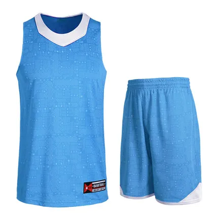 DIY Для мужчин детский баскетбольный трикотаж пустой Для женщин командный вид спорта тренировочные костюмы по индивидуальному заказу, из быстросохнущей ткани баскетбольная майка в колледже униформы - Цвет: Синий