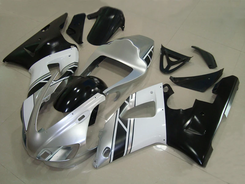 

Custom Injection mold Fairing kit for YAMAHA YZFR1 98 99 YZF R1 1998 1999 YZF1000 ABS Silver black Fairings set +7gifts YX13