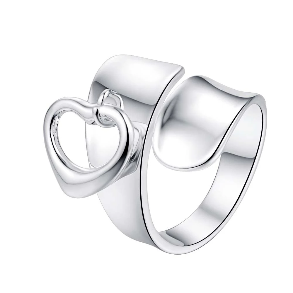 love heart cool adjustable for men Wholesale 925 jewelry silver plated ring big size  ,fashion jewelry Ring for Women,