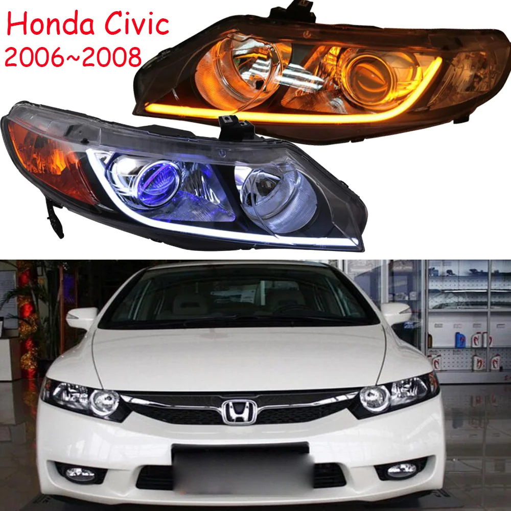 2pcs Cars Styling Headlights For CIVIC 8th Headlight DRL 2006 2007