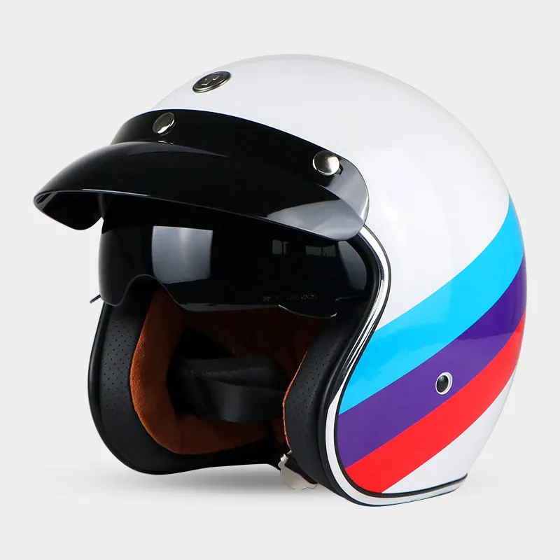 Винтажный мотошлем T57 moto rcycle 3/4 с открытым лицом шлем Cool skull moto casco moto cicleta Capacete с внутренним козырьком - Цвет: Palermo