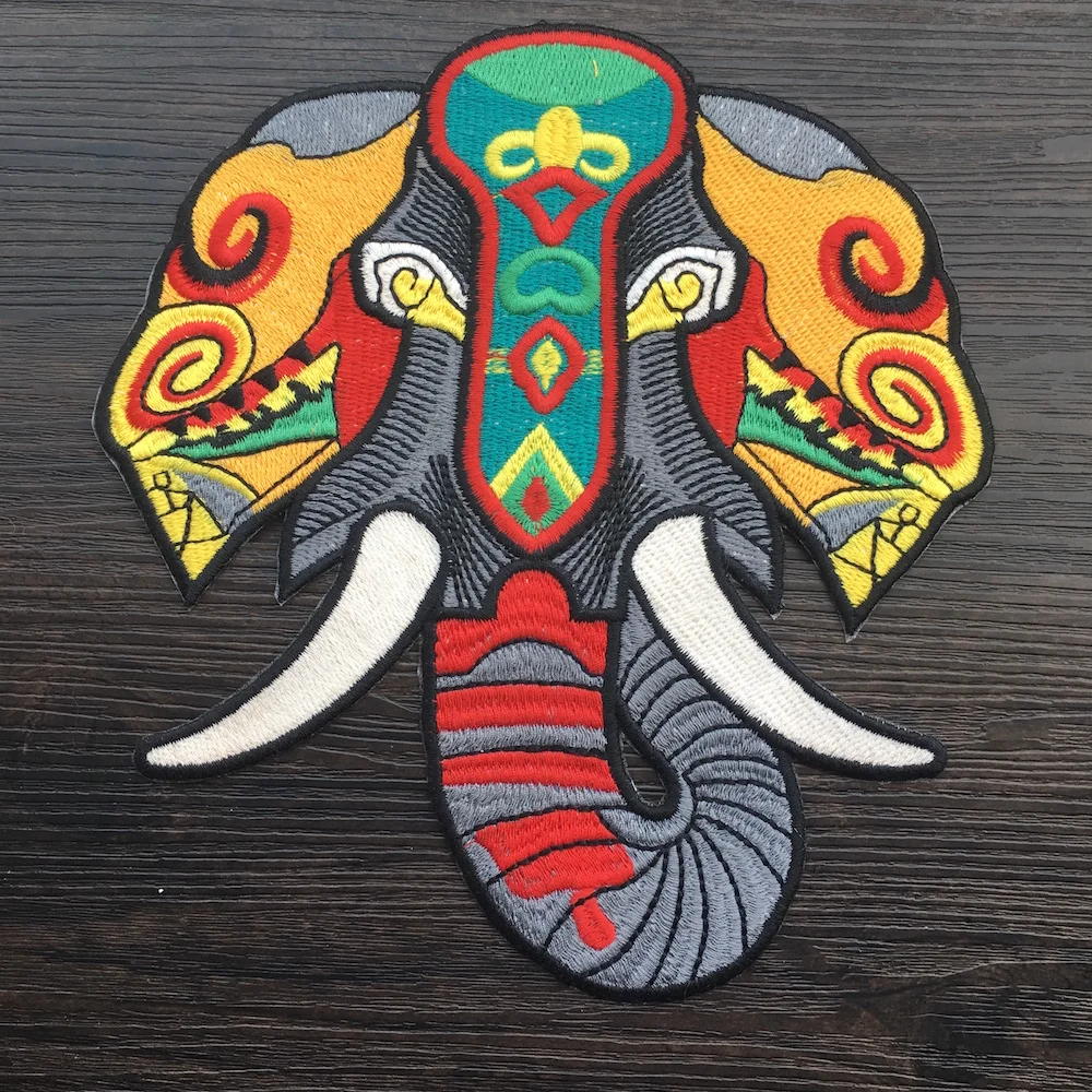 

1Pcs Cool Elephant Good Quality Embroidery Applique Patches for Clothes Iron on Patch Applique for DIY Fashion Clothes LSHB594