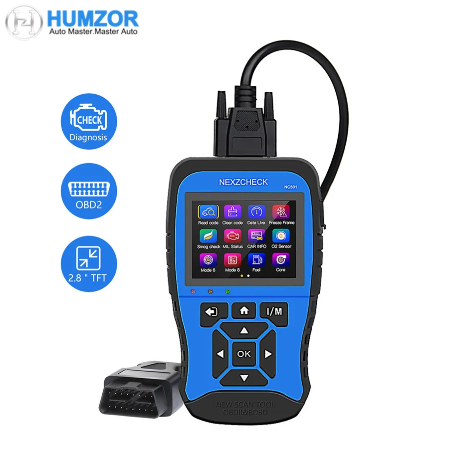 HUMZOR NexzCheck NC501 OBD2 и EOBD сканер автомобильный код читателя диагностический инструмент с 18 функциями для универсальных транспортных средств