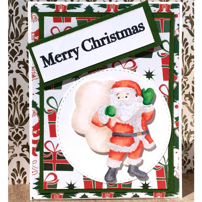 

Santa Claus Carrying Gift Bag Metal Cutting Dies New Stencils for DIY Scrapbooking DIY Paper Cards Craft Making Decoration