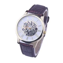 2017 relogio masculin 1PC Street Style Luxury Men s Watches Fashion Rome Digital Faux Leather Hollow