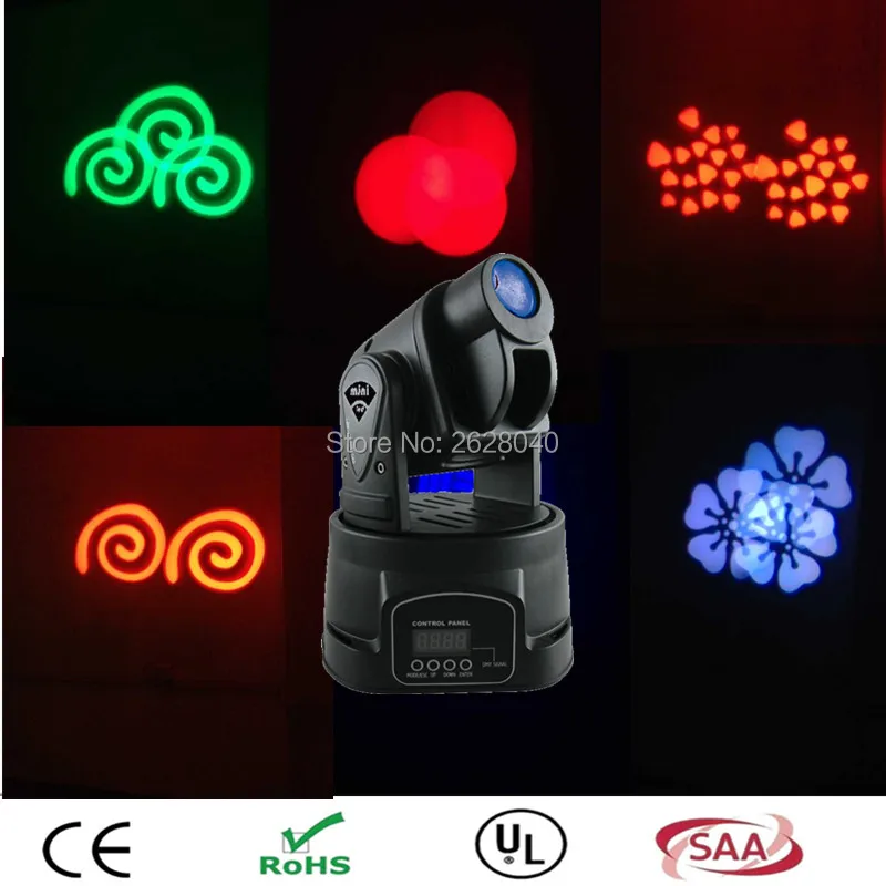 

(1pcs/lot) Fast Shipping LED RGB 15W DJ LED Spot Gobos Moving Head Stage Light DMX 5/13 Channels China Moving Heads Led