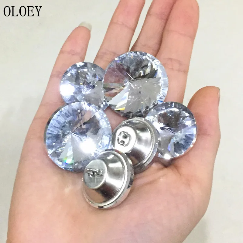 50Pcs/lot Rhinestone Crystal Buttons Sewing Sofa DIY Diamond Upholstery Headboard sofa Buttons Accessories18/ 20/25/30MM