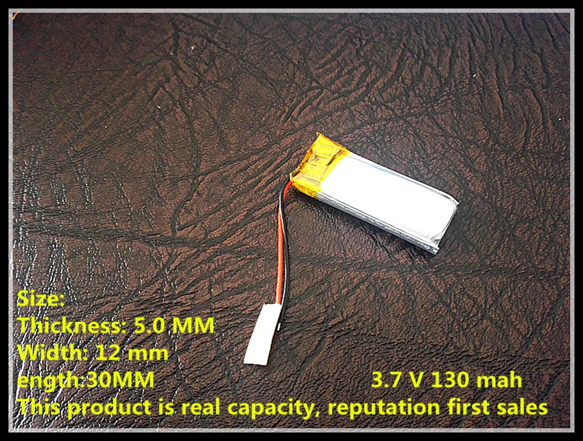 

3.7 v rechargeable lithium polymer battery 130 mah bluetooth headset 501230 tiny devices smart wear 051230 batteries