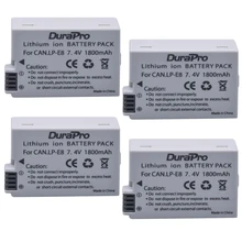 4 個の x durapro 1800 2600mah LP-E8 lp E8 LPE8 充電式カメラバッテリーキヤノン eos 550D 600D 650D 700D キス X4 X5 X6i X7i