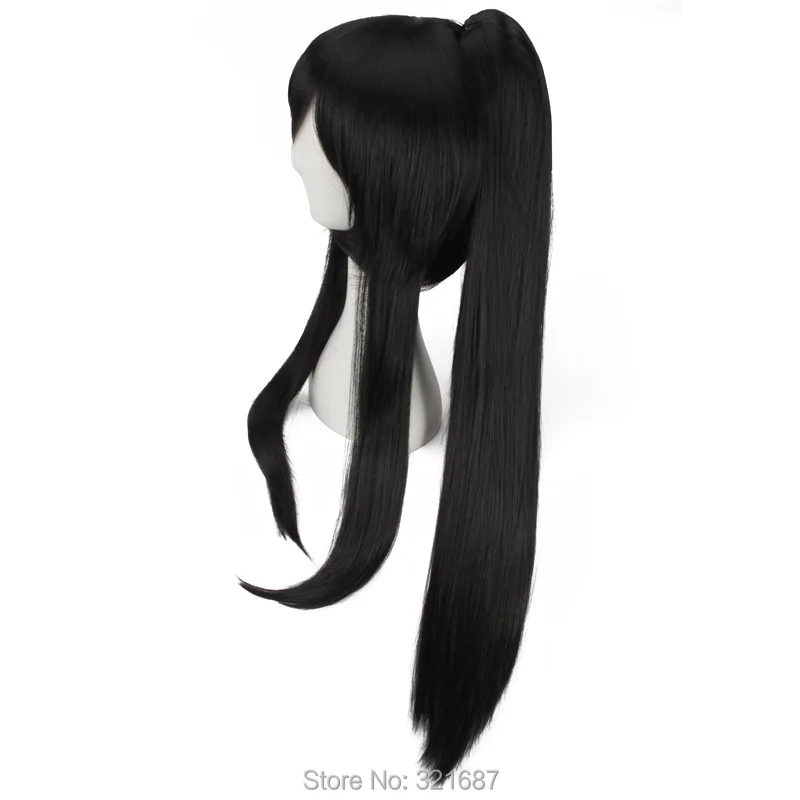 Ccutoo 3" черные длинные прямые прически синтетические волосы Косплей Полный парики с чипом хвостик