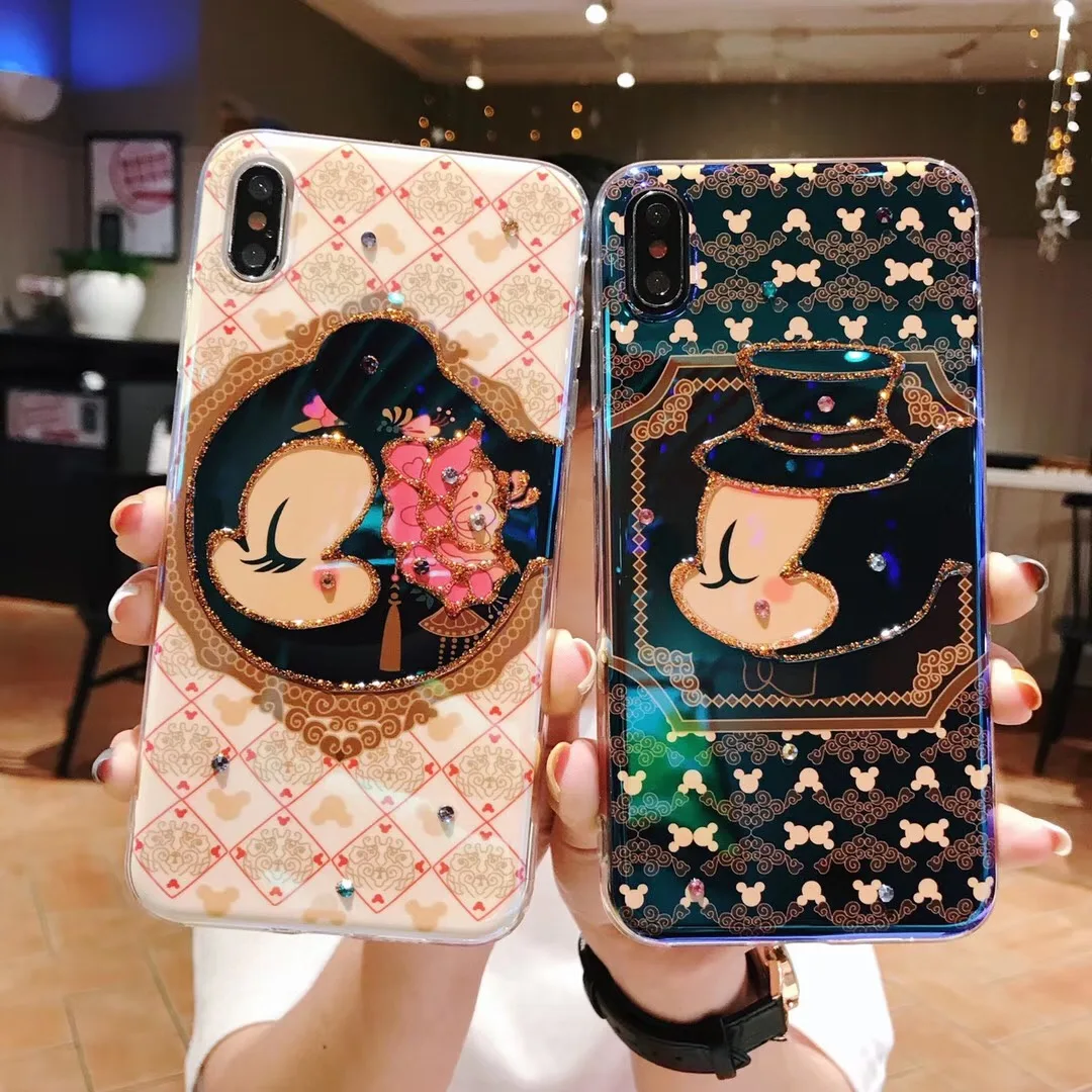 Retro Mickey Minnie Disneys diamond Epoxy Gothic Loli Phone Case Cover