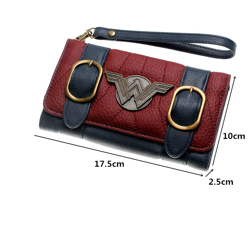 Mulheres-carteira-fivela-dupla-tri-fold-flap-bolsa-Azul-vermelho-Bordeaux-bordado-emblema-do-Metal-carteira (2)