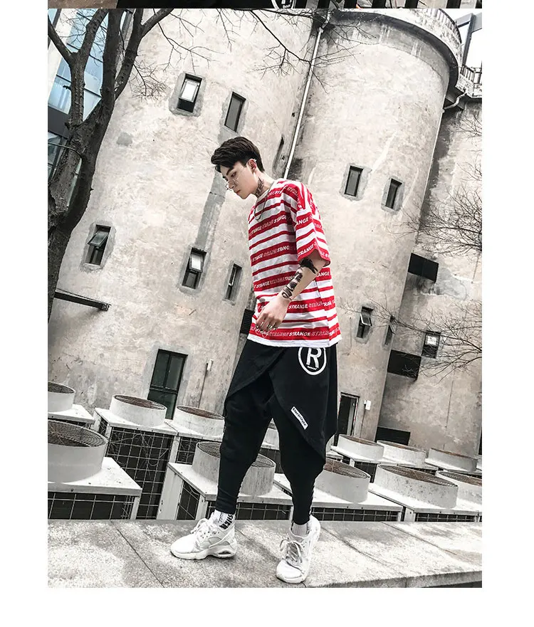 Hiphop Street Camisa Swag Rasgados Vintage Rap Mens Clothing  (3)