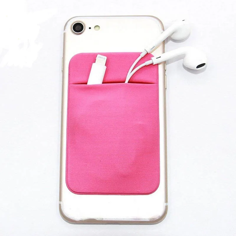 

Elastic Lycra Cell Card Holder Phone Wallet Case Women Men Business Credit ID Card Holder Pocket Stick Adhesive