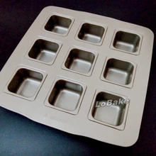 Последние золотые антипригарные жесткие углеродистая сталь 9 полостей квадратной формы вкладыши для выпечки Форма для хлеба Выпекание инструменты для тортов духовка приготовления пищи