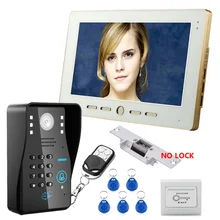 FREE SHIPPING Home Security 10 inch TFT LCD Monitor Video Door phone Intercom System With Night Vision Outdoor Camera IN STOCK