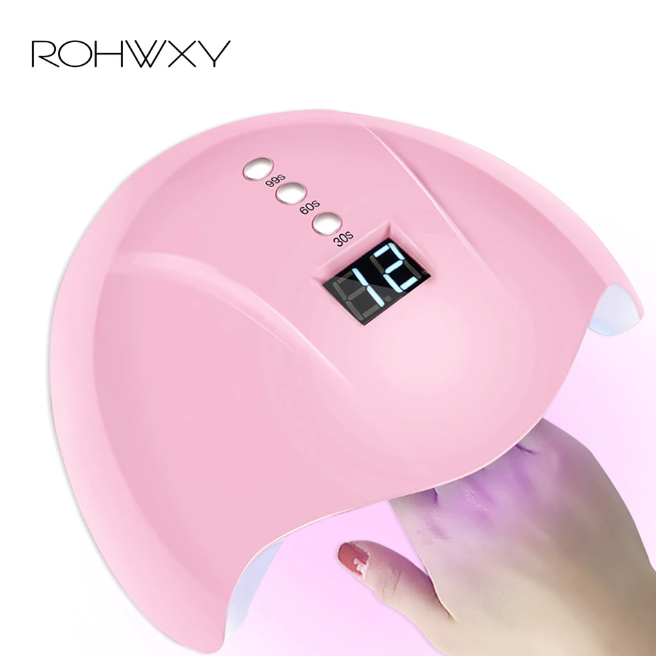 ROHWXY 36 Вт Розовый Светодиодный светильник Сушилка для ногтей ЖК дисплей УФ