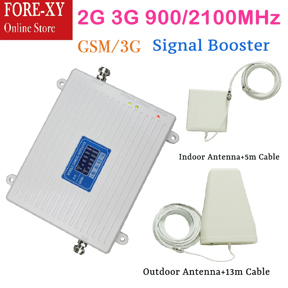 2 جرام 3 جرام المزدوج الفرقة إشارة معززة 900 2100 ميجا هرتز GSM WCDMA الخلوية مكرر مكبر للصوت إشارة الداعم 4 جرام مع هوائي داخلي في الهواء الطلق