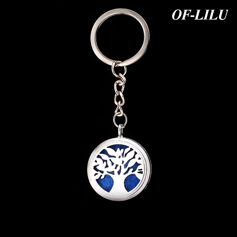 

Tree of Life llaveros Sleutelhanger aroma diffuser safe driving car keychain ladies bag accessories jewelry gift brelok OF-LILU