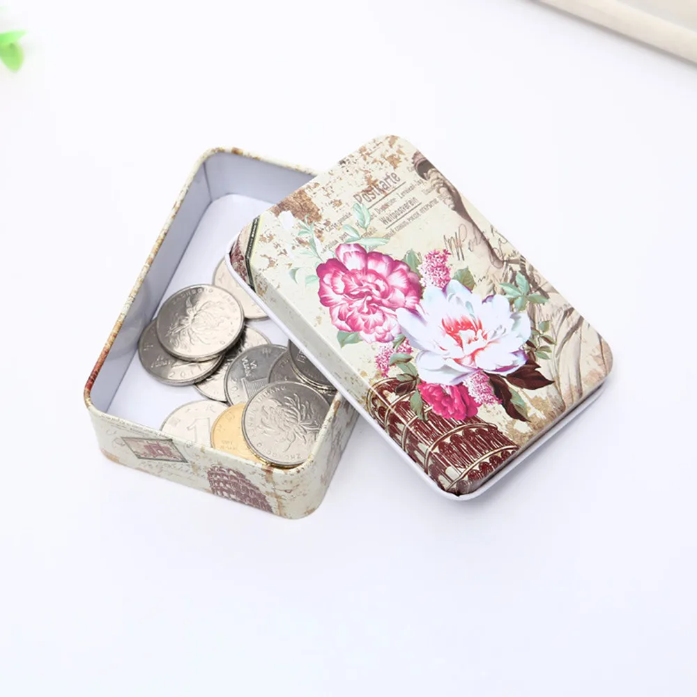 

Travel Cosmetic Case Organizer Storage Cartoon Tinplate Storage Organizer Small Tin Box Make Up Organizer Storage Hot Sales