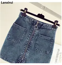 2018 Summer Fashion Women High Waist Front Zip Denim Skirt Casual Zipper A -Line Mini Skirts Pocket Wrapover Jeans Skirt 2018 Summer Fashion Women High Waist Front Zip Denim Skirt Casual Zipper A -Line Mini Skirts Pocket Wrapover Jeans Skirt