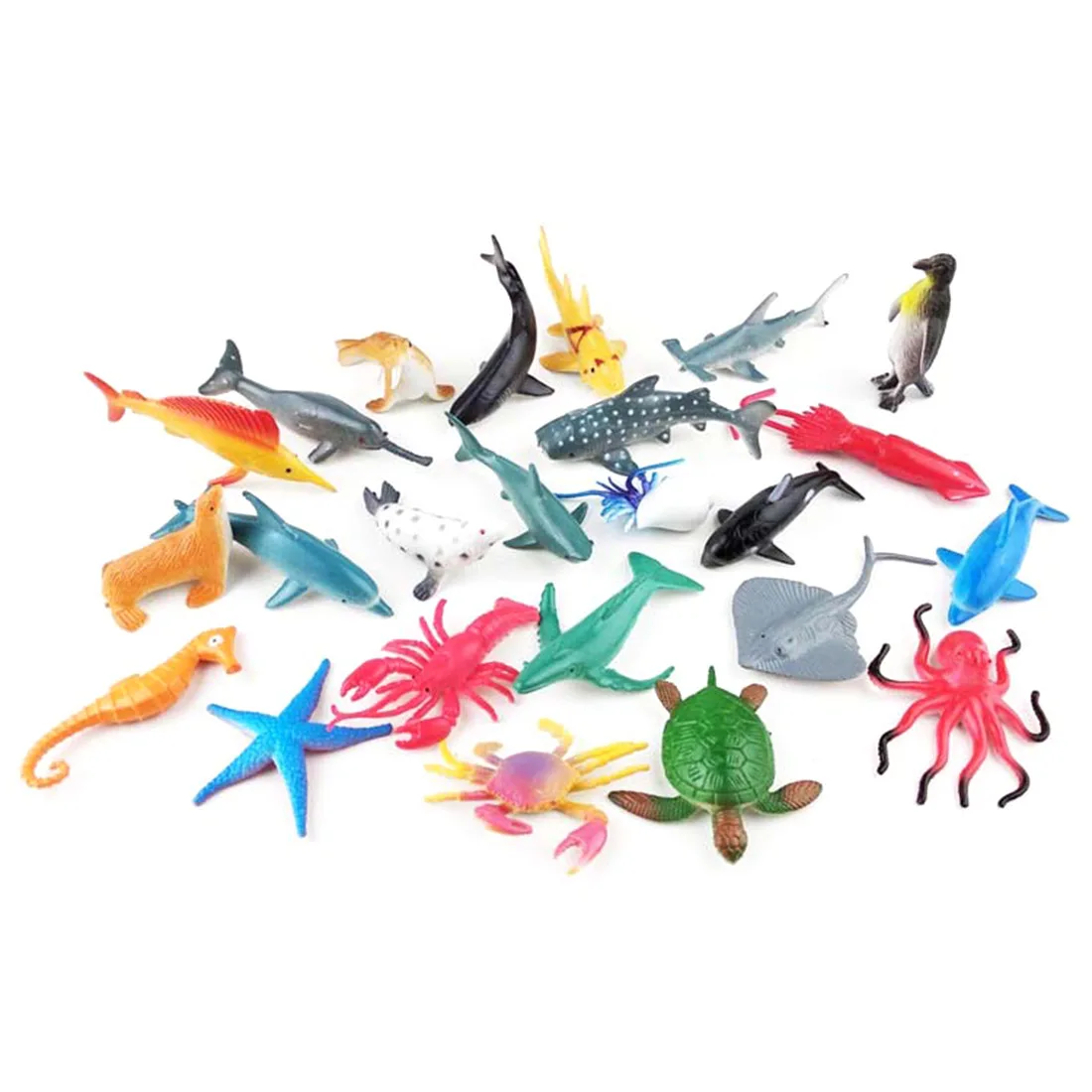 

NFSTRIKE Durable 24 Style mini Simulation Marine Animal Model Toys Smooth Fish Toys for Kids Children Early Development Toys