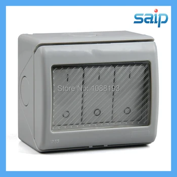 

IP55 250V 13A Three Gang waterproof push button switch China Manufacturer