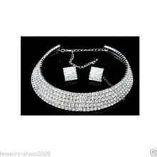 Ювелирные изделия 5 рядов кристалл, свадьба, для новобрачных цепочка-чокер серьги набор кварцевые тонкие свадебные широкие часы Крылья Женщины королева