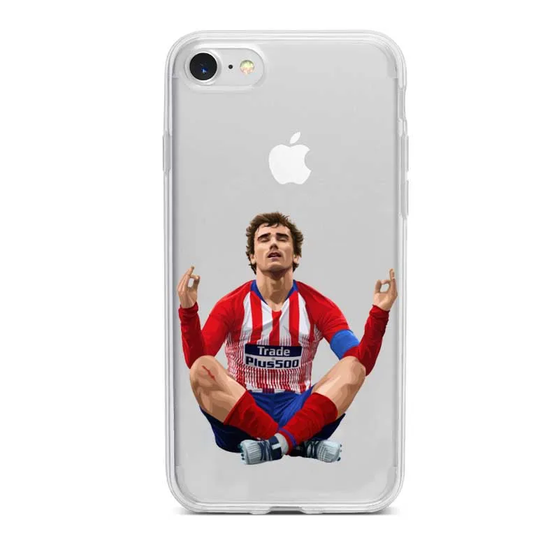 Griezmann Mbappe Asensio SR4 Salah Modic Aguero Bruyne Cristiano Ronaldo Neymar CR7 Football Casos para iphone 5 6 7 8 X Plus