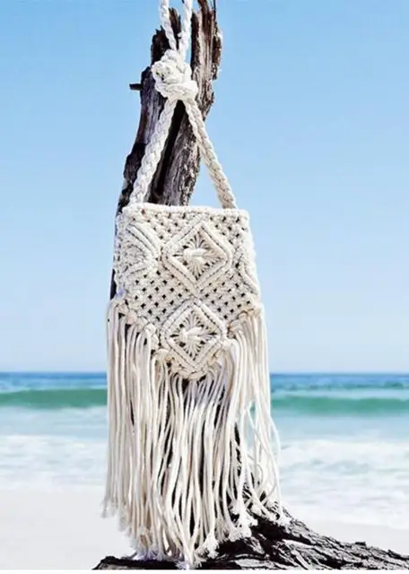 New Handmade Rope Woven Handbag Knitted Rattan Summer Beach Bag Tassel Bohe Bolsos Feminine Crochet Fringed Women Shoulder Bags 5