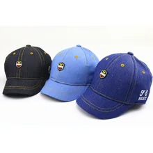 Джинсы детская бейсбольная кепка для маленьких мальчиков в стиле хип-хоп, вышитая солнцезащитная Кепка для маленьких мальчиков, летние детские головные уборы, шапки