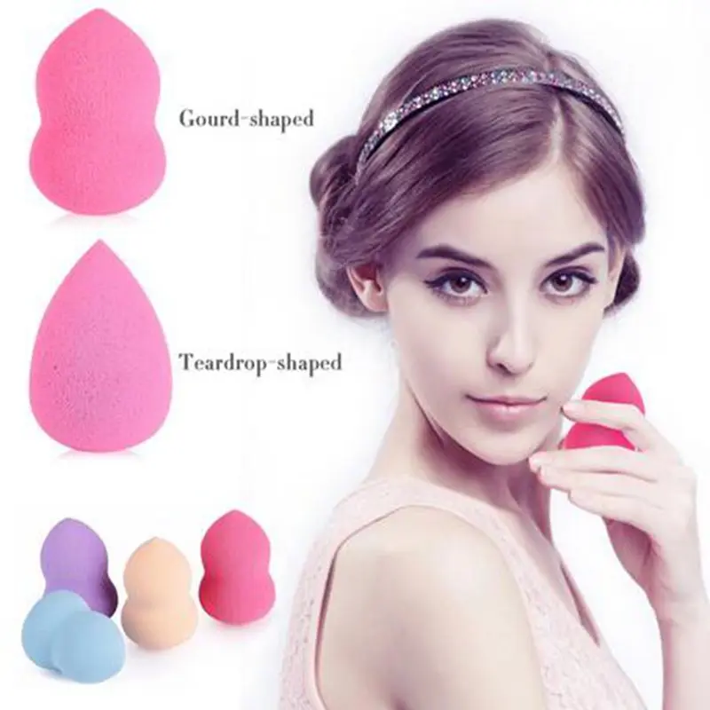  4 Gourd-shaped Hot Selling 2016 New Cute Water Drop Shape Great Beauty Sponge Blender Makeup Blending Foundation Smooth Sponge 