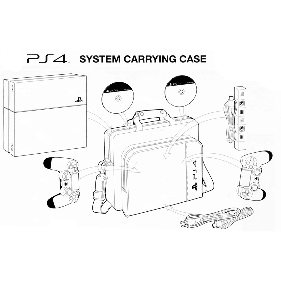Сумка для хранения PS4/PS4 Slim консоль защитный чехол PS 4 путешествий большой емкости