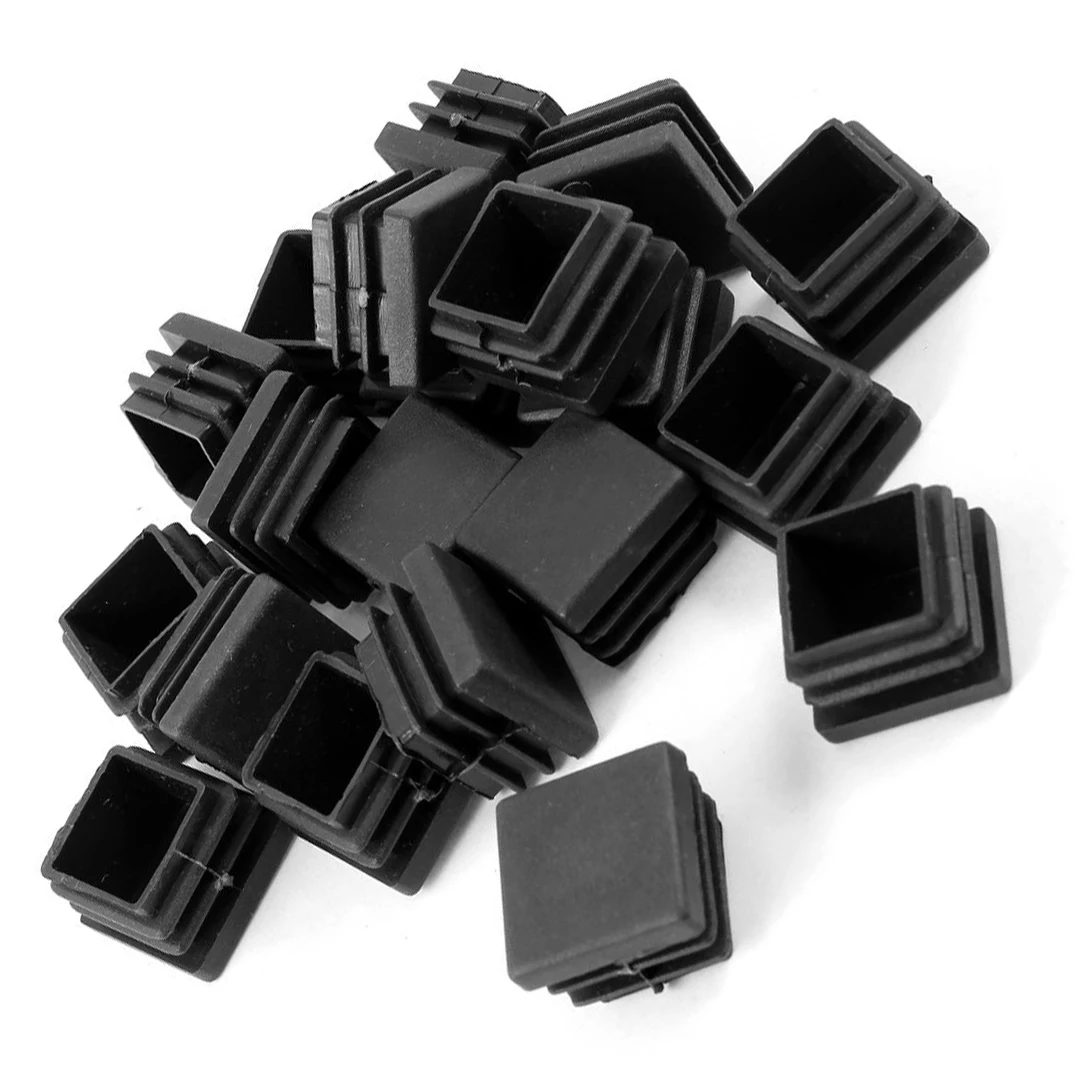 FGGS 20 Pcs Plastic Square Blanking End Caps Tube Inserts 25mm x 25mm