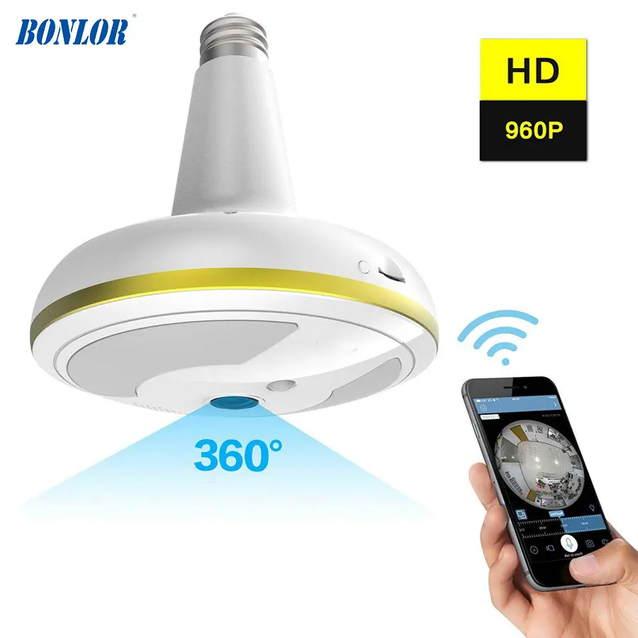 

Wireless WiFi Security Camera Light Bulb Home Security System 360 Degree with Motion Detection/Night Vision for IOS Android APP