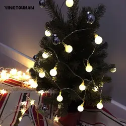 Yingtouman Рождество огни мяч 10 м плагин украшения свет строк Flasher Освещение сад Праздник лампы 100 LED лампы