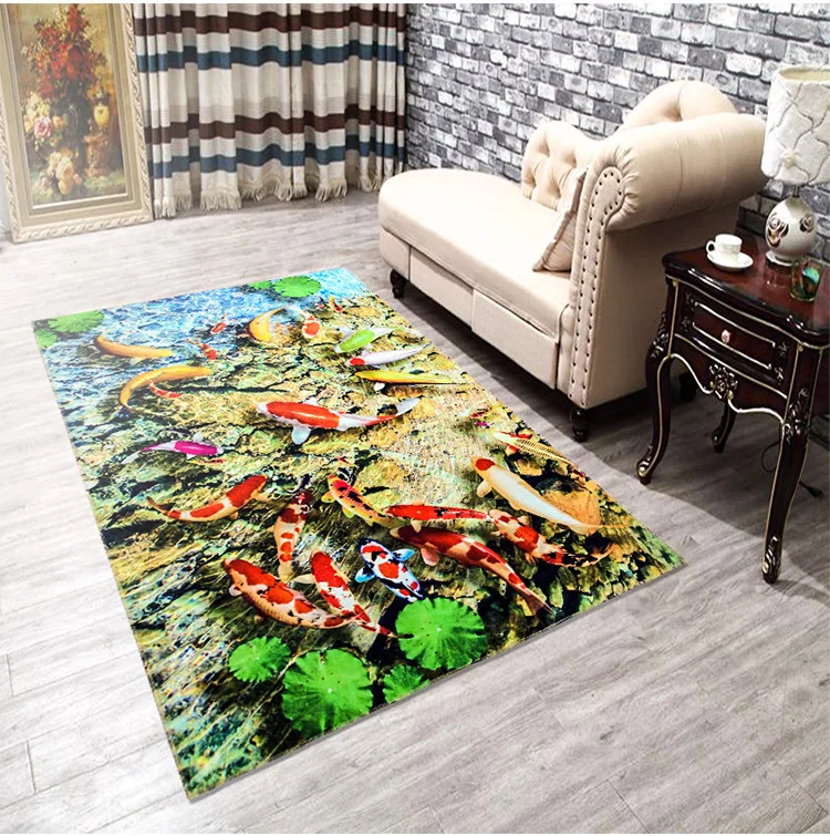 

3d Print Cartoon Scenery Large Carpet Kids Room Living Room Area Rug Anti Slip Sea World Dolphin Home Room Decrative Door Mat