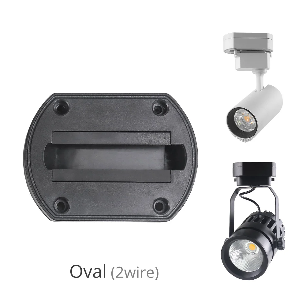 أسود أبيض LED المسار الإضاءة الاكسسوارات السكك الحديدية موصل الأضواء المسار مربع اكسسوارات ل 2 سلك 3 سلك تركيبات الإضاءة