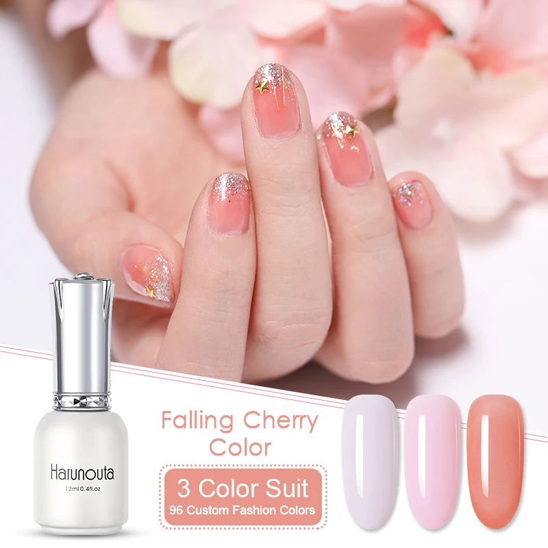 

Harunouta 12ml One Step 3 in 1 Pure Soak Off UV Nail Gel Polish Colorful Red Gold Cat 3D Eye Varnish Nail Art Manicure 3pcs Set