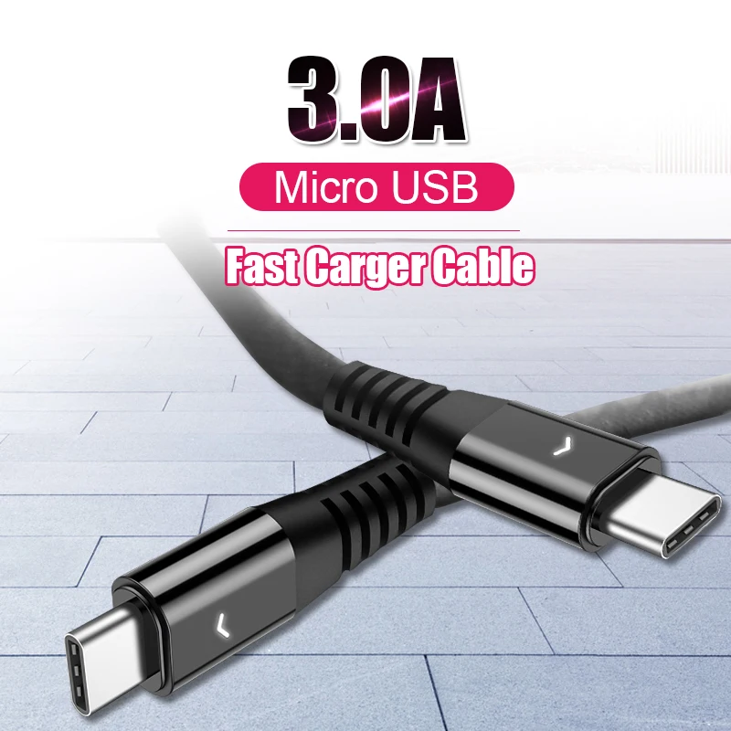 

3.0A Fast Charging Wire Type C USB Cable For Samsung S10e Xiaomi Redmi Note 7 Pro Charger Data Cables Mobile Phone USBC Cable