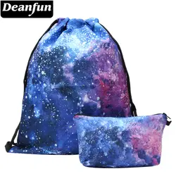 Deanfun 2 шт./компл. Drawstring сумка Красочные пространство для девочки Школа хранения 020