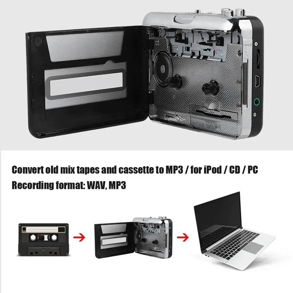 EC218 лента к ПК кассета Регистраторы MP3 конвертер cd-дисков захвата цифровые аудио музыкальный плеер