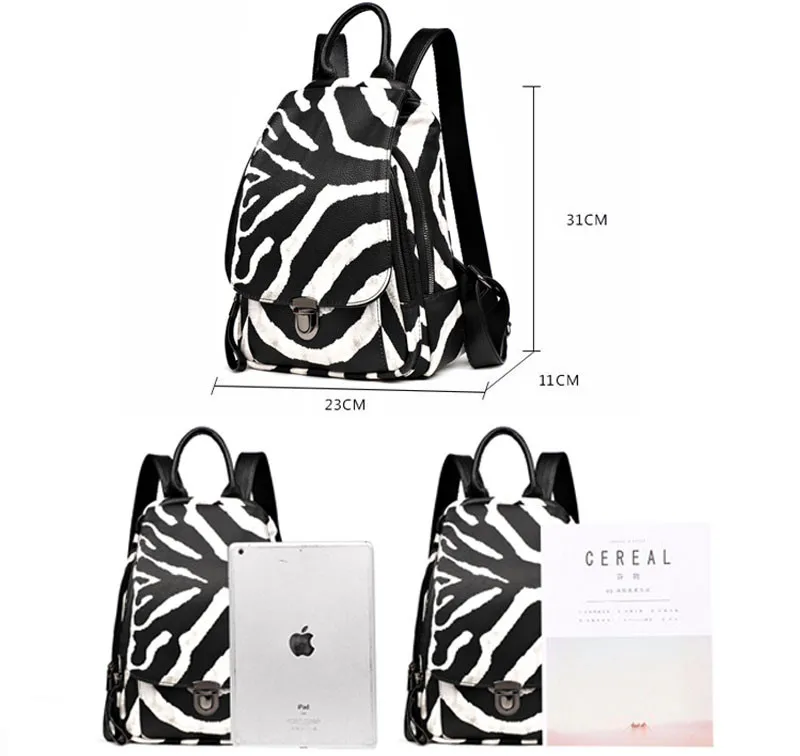 Женские кожаные рюкзаки с рисунком зебры, Новая модная женская Дорожная сумка на плечо, женский рюкзак, школьная сумка для девочек в консервативном стиле