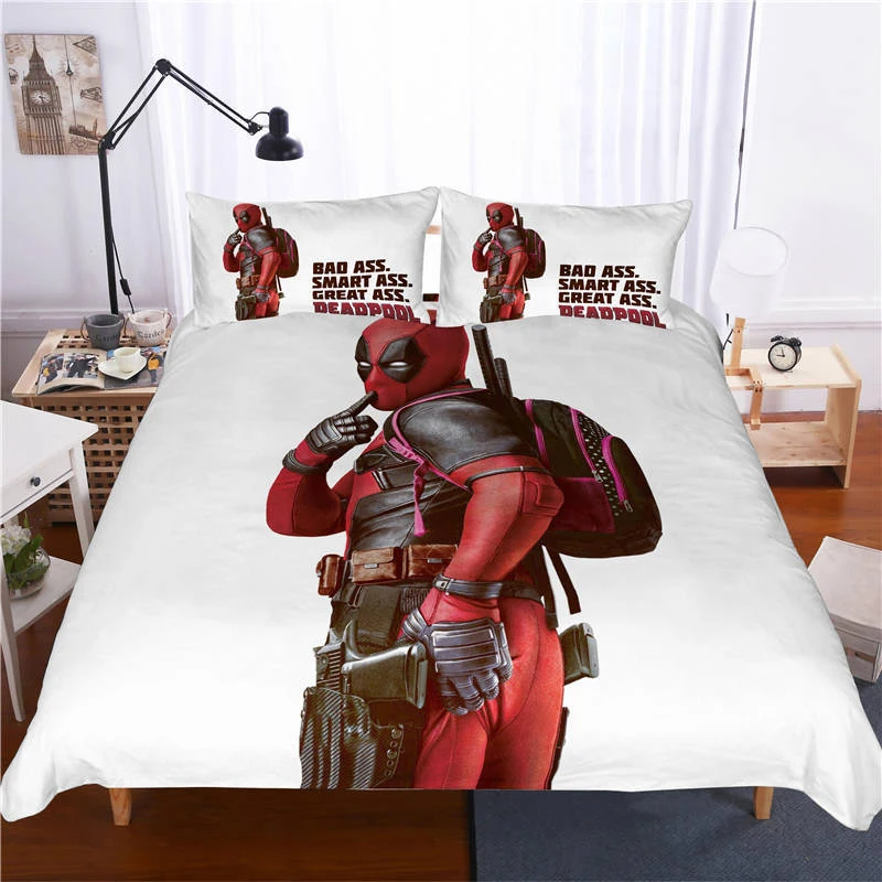 الأعجوبة Deadpool 3D طقم ملائات سرير مطبوع 10 حجم مجاميع راحة الفراش سوبر hero أغطية أغطية سرير غطاء لحاف سادات