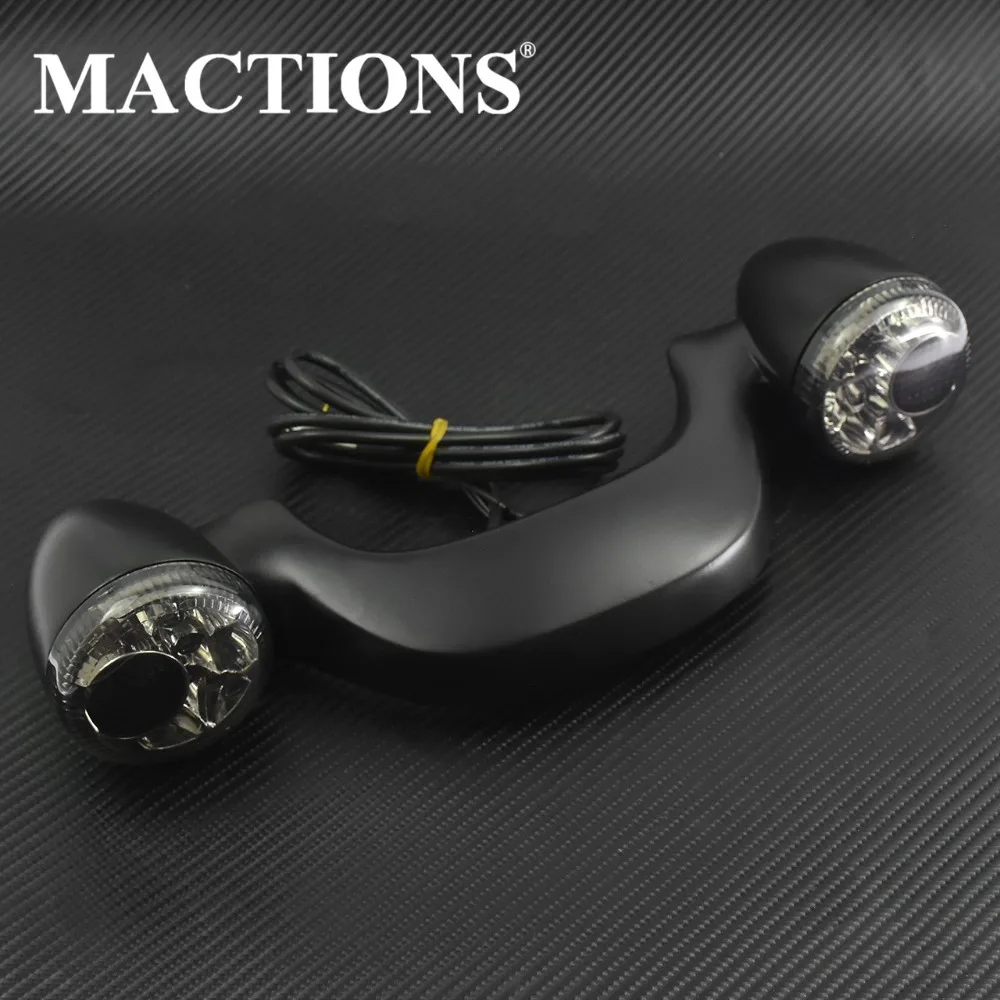  Motorcycle Lamp Smoke Rear LED Brake Light Turn Signal Bar Black For Harley Touring Street Road Gli - 32880957916