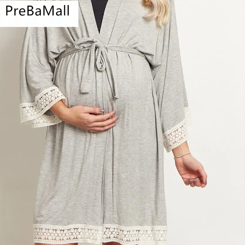 Для кормящих матерей, Костюмы Укороченный кардиган с длинным рукавом, пижама для кормления для круживное для биременных пижамы кормящих халаты D0033