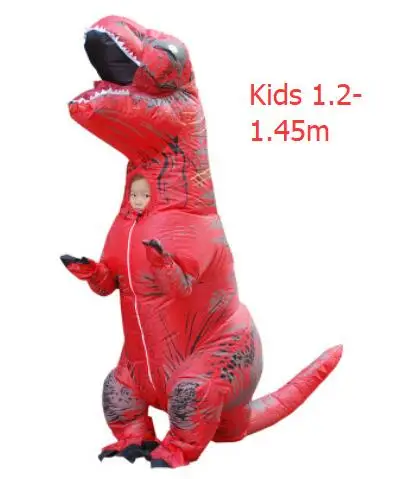 T-Rex Red Kids Костюмы для Пурима Airblown фен управляемый T-Rex надувной динозавр костюм наряд вечеринка Хэллоуин костюм для детей взрослых Динозавр - Цвет: T-Rex Red Kids