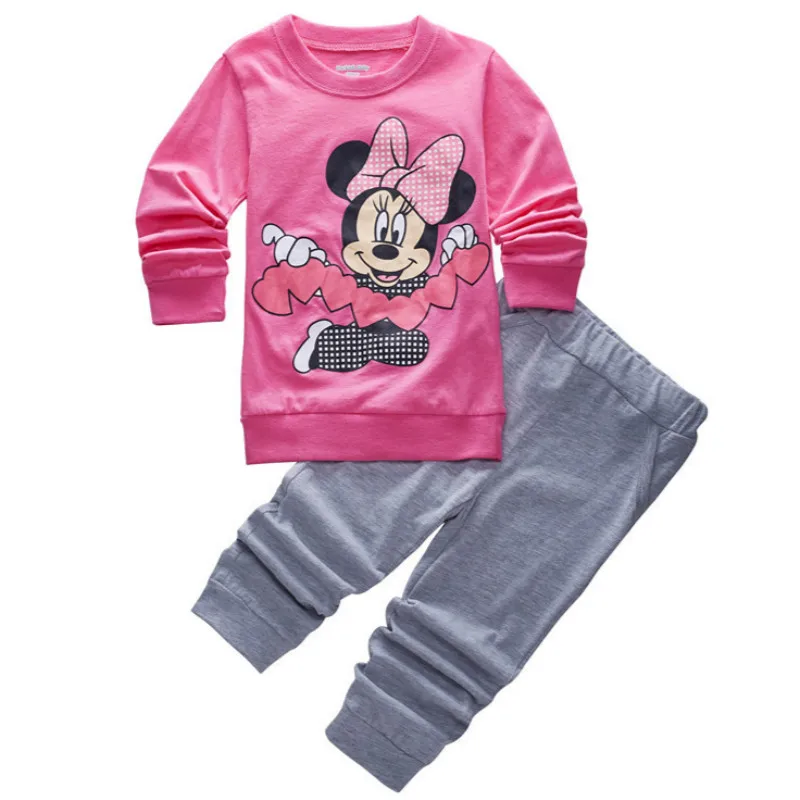 

Children Pajamas Sets Baby Boys Long Sleeve T Shirts+Pants 2PCS Suits Pyjamas Kids Cartoon Girls Sleepwear Clothing Sleeping Set
