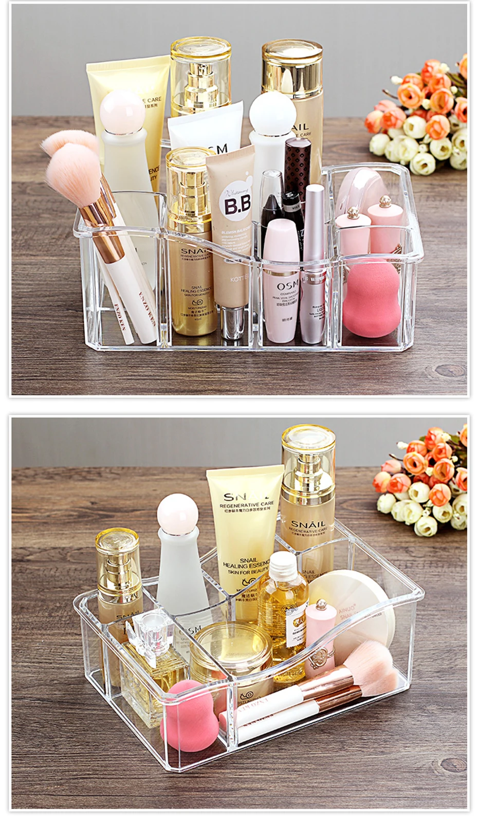 9 Lipstick Holder Display Stand Clear Acrylic Cosmetic Organizer Makeup Case Sundry Storage makeup organizer organizador  (13)